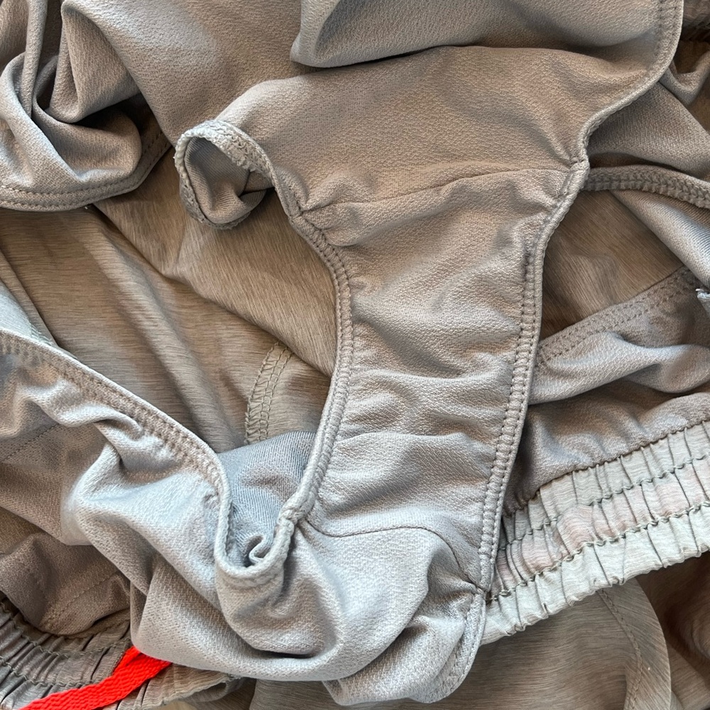 Under Armour Gray and Orange FLY BY Athletic Shorts with Dolphin Hem SIZE L - Picture 9 of 9